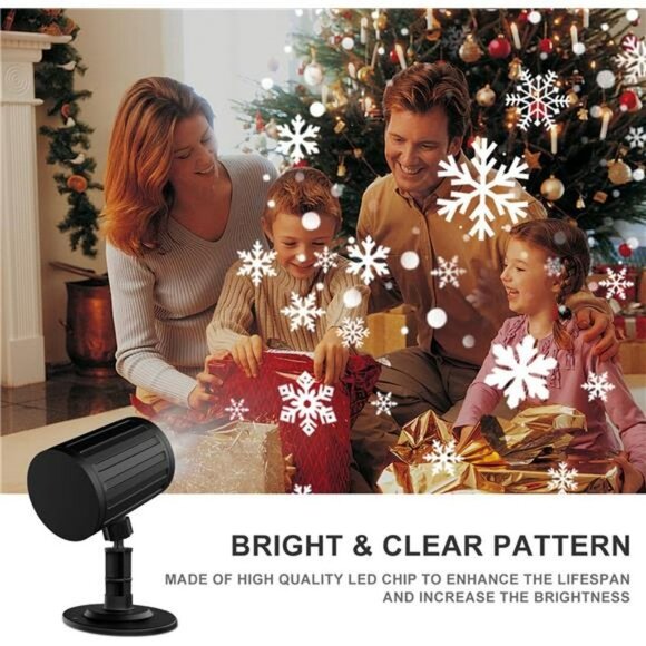 Snowflake Projector Lights Outdoor, Snowflake Projector Indoor, Waterproof LED - Picture 4 of 6